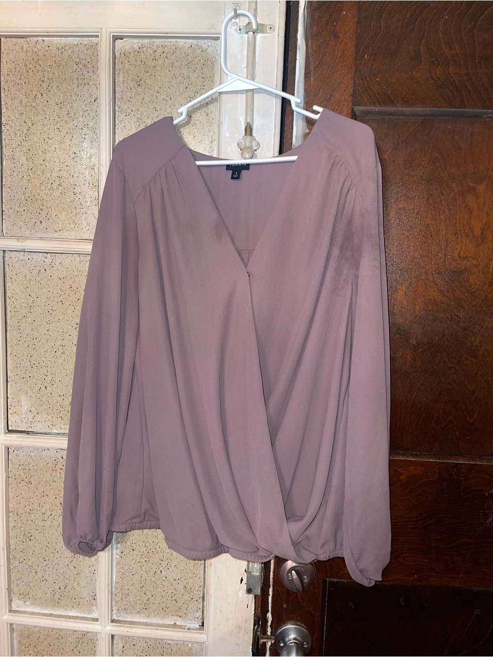 AS IS Torrid Women's Mauve Surplice Long-Sleeve Top - SIZE 3